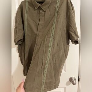3Xl men’s linen button down shirt